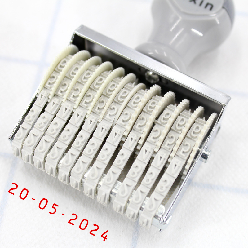 Rubber Date Stamp - Timbro portatile con numero di 8/10