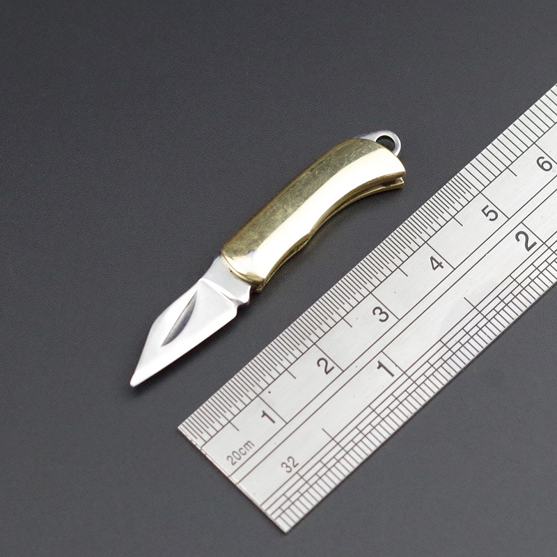 Letter Opener Brass - Coltello pieghevole tascabile in ottone portachiavi