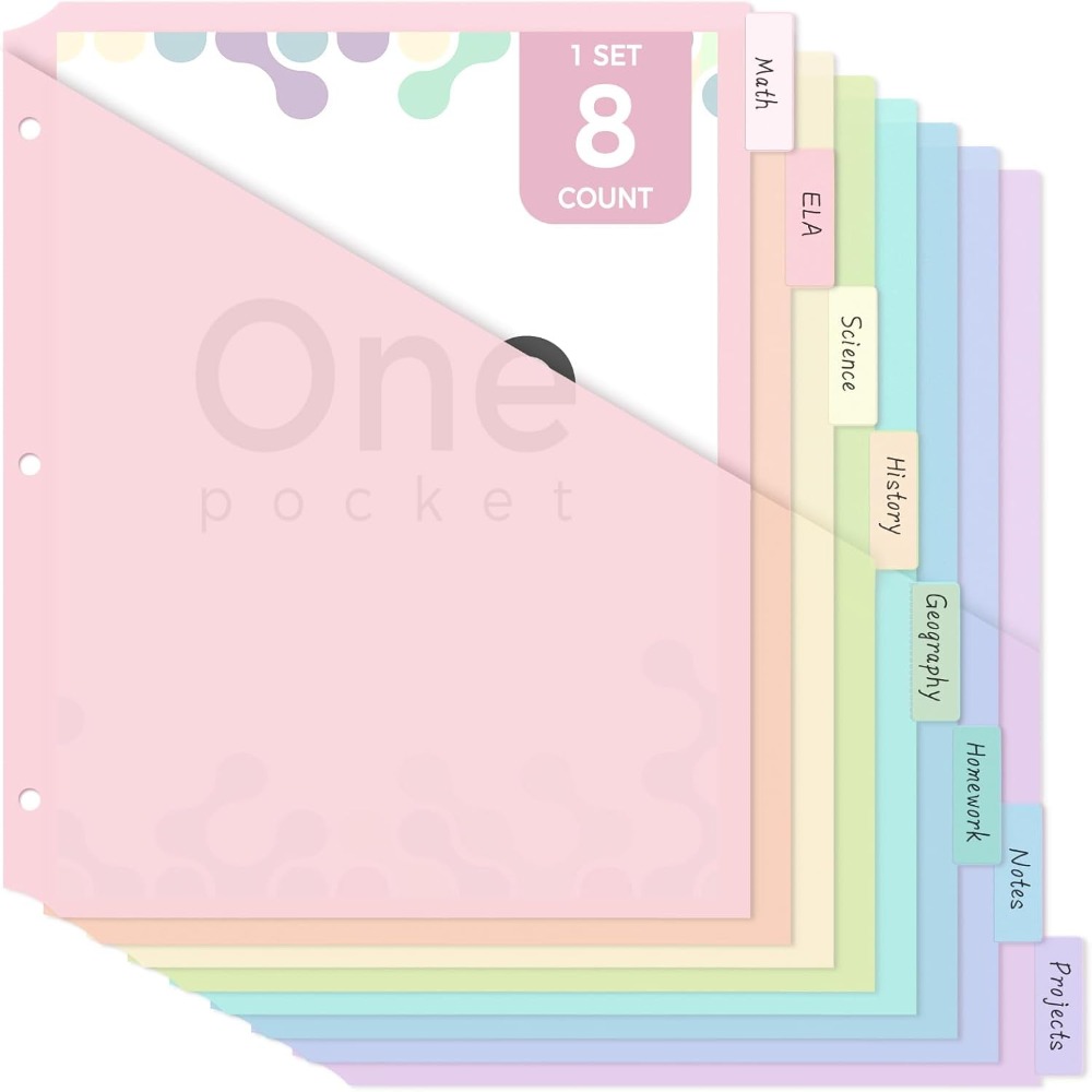 Tab Divider A4 - 8 divisori per raccoglitori A4 color
